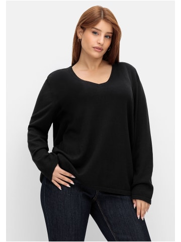 sheego Pullover in schwarz