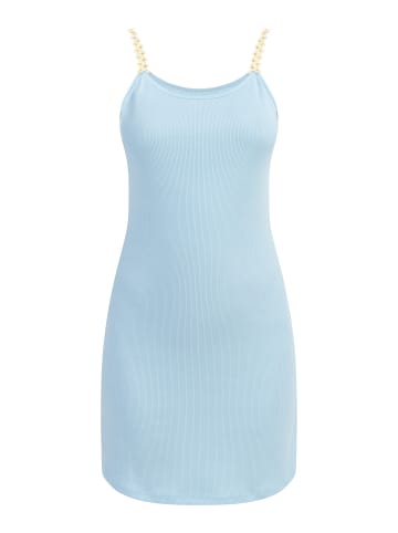 myMo Damen Minikleid Aus Rippstrick in Hellblau