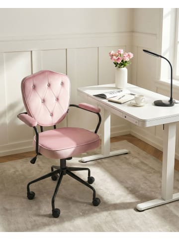 Beliani Bürostuhl VELISSE in Rosa/Schwarz - (W) 55 x (H) 98 x (L) 55 cm