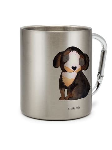Mr. & Mrs. Panda Thermobecher Hund Entspannen ohne Spruch in Silber