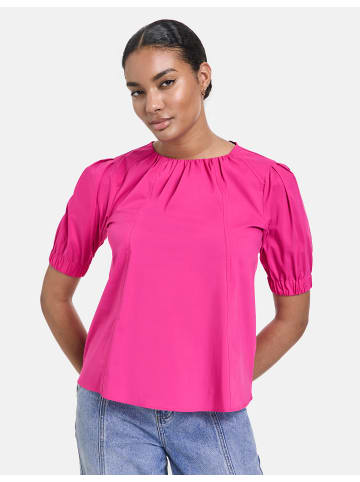 TAIFUN Bluse Kurzarm in Magenta