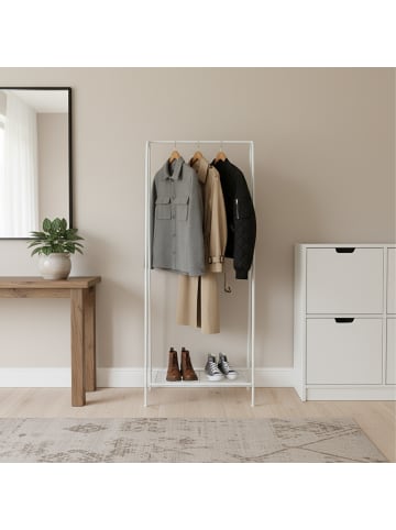 relaxdays Kleiderständer in Weiß - (B)60 x (H)151 x (T)34,5 cm