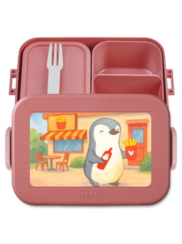 Mr. & Mrs. Panda Bento Box Pinguin Pommes Design ohne Spruch in Rot Pastell
