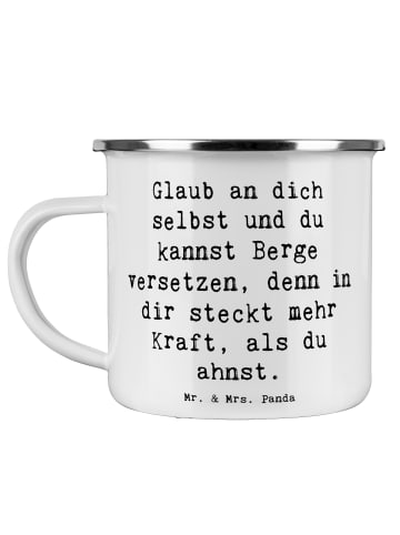 Mr. & Mrs. Panda Becher Spruch Selbstvertrauen stärken mit Spruch in Weiß