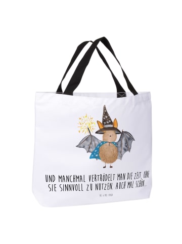 Mr. & Mrs. Panda Badetasche Fledermaus Zauberer mit Spruch in Weiß