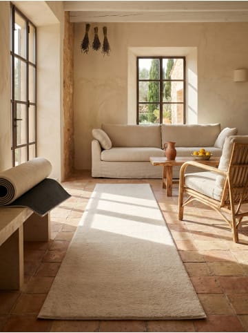 KADIMA DESIGN Teppichläufer Uni Antirutsch pflegeleicht Wohnzimmer Schlafzimmer in Beige