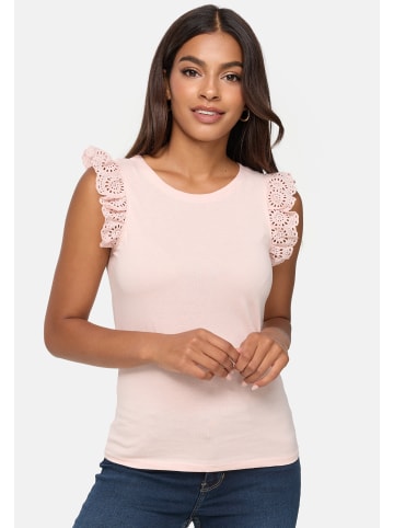 orsay T-Shirt Top uni lace in Peach Whip