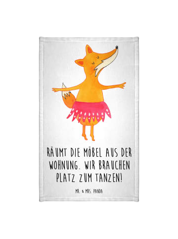 Mr. & Mrs. Panda Handtuch Fuchs Ballerina mit Spruch in Weiß