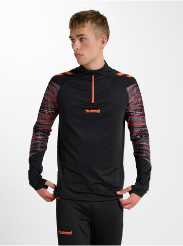 Hummel Halbreißverschluss Sweatshirt Daumenlöcher Hmlblaze Erwachsene in BLACK/ORANGE