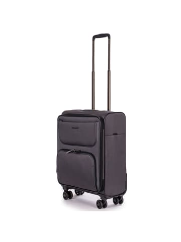 Stratic Bendigo Light + 4 Rollen Kabinentrolley 54 cm mit Dehnfalte black