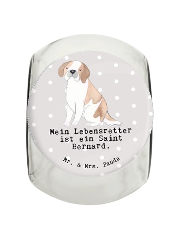 Mr. & Mrs. Panda Leckerli Glas Saint Bernard Lebensretter mit Sp... in Grau Pastell