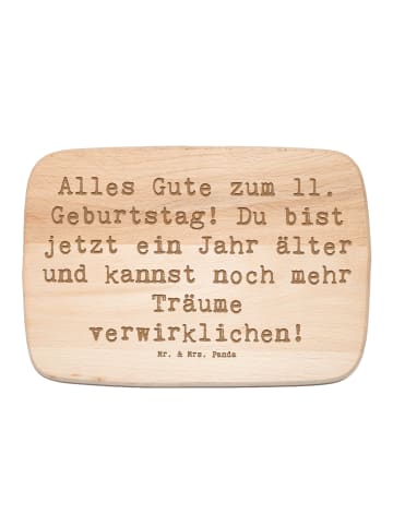 Mr. & Mrs. Panda Schneidebrett Spruch 11. Geburtstag mit Spruch in Transparent