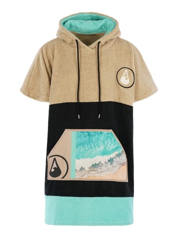 Wave Hawaii  Badeponcho AirLite Ericeira in beige-schwarz-grün