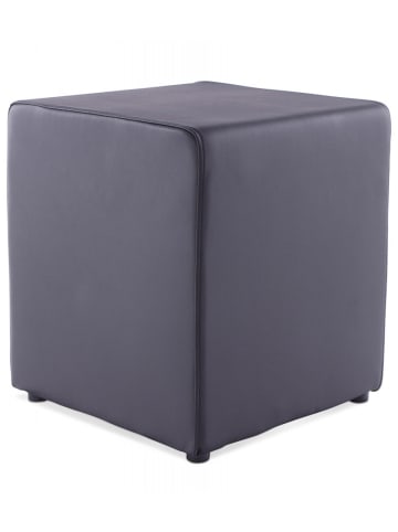 KADIMA DESIGN Sitzhocker CUBE aus Synthetik | Kompakter Würfel in Schwarz