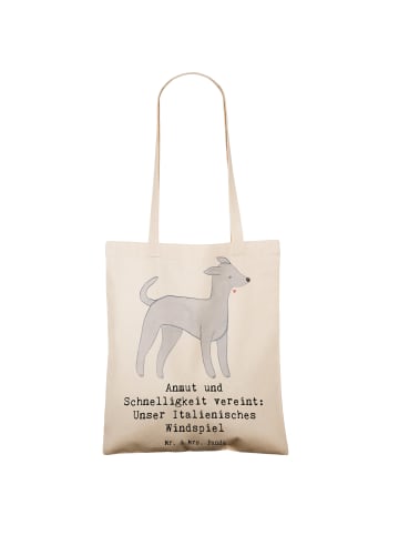 Mr. & Mrs. Panda Uni Tasche Italienisches Windspiel mit Spruch in Creme