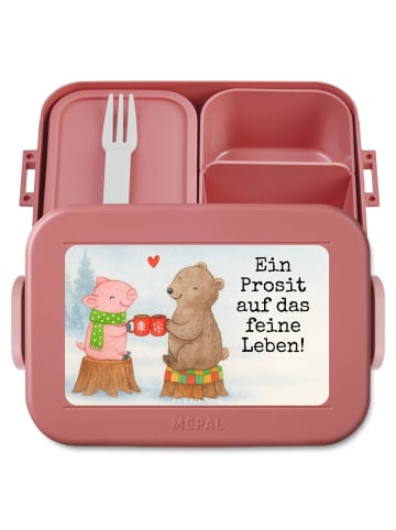 Mr. & Mrs. Panda Bento Box Glühschwein Sause Design mit Spruch in Rot Pastell