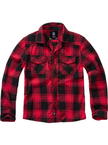 Brandit Hemd "Kids Check Shirt Long Sleeve" in Rot