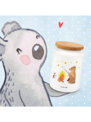 Mr. & Mrs. Panda Teedose Bär & Marienkäfer Lagerfeuer ohne Spruch in Weiß