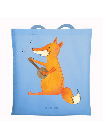 Mr. & Mrs. Panda Tote Bag Fuchs Gitarre ohne Spruch in Sky Blue