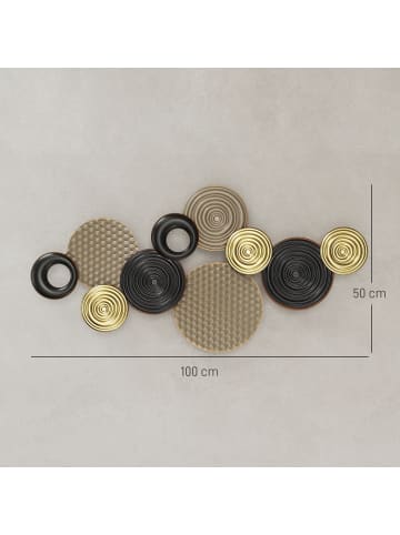 HOMCOM Metall Wanddeko-100L x 5,5B x 50H cm-Khaki