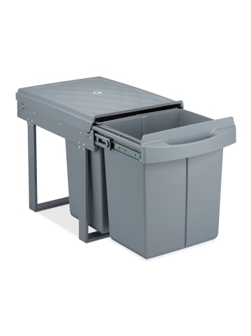 relaxdays Mülltrennsystem Grau Deluxe 2x20L