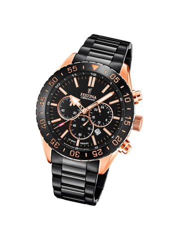 Festina Analog-Armbanduhr Festina Keramik schwarz groß (ca. 44mm)