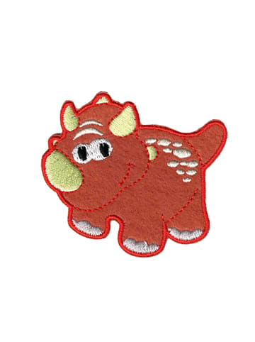 Catch the Patch Triceratops Dinosaurier TierApplikation Bügelbild inRot