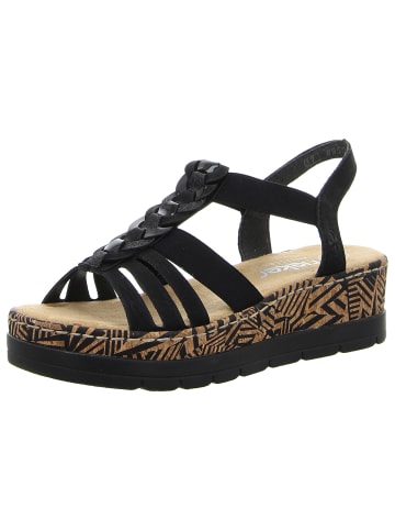rieker Keilsandalette in schwarz