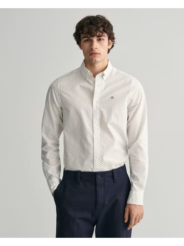 Gant Slim Fit Hemd mit Mikro-Print in Weiß