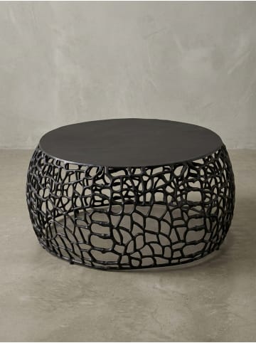 KADIMA DESIGN Couchtisch Ast-Design | Metall Schwarz, 66x66cm, Rund in Schwarz