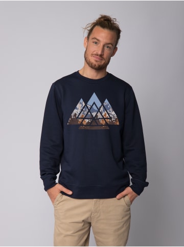 wat? Apparel Sweatshirt Geometric Landscape in Dunkelblau