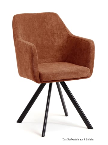 58 aufm Kessel ARMLEHNSTUHL (8er-Set) Debee 57x87x60 Schwarz/Cognac