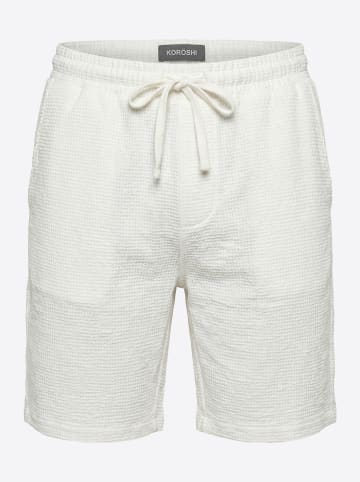 KOROSHI Lässige baumwoll-jogginghose in weiß