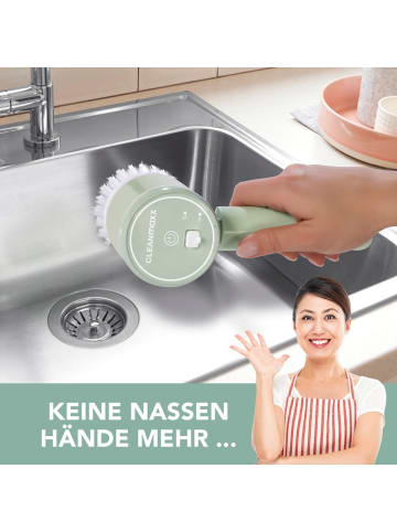 Clean Maxx Akku-Reinigungsbürste 4-tlg. 5V mint 2 Geschwindigkeitsstufen grün