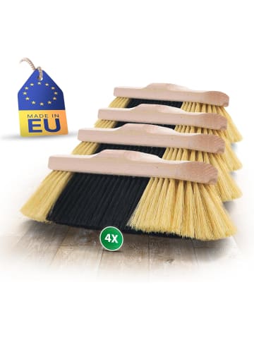 Novaliv 4X Zimmerbesen FEINE KUNSTBORSTEN Besen weiche Borsten Schrankbesen Ho in Braun