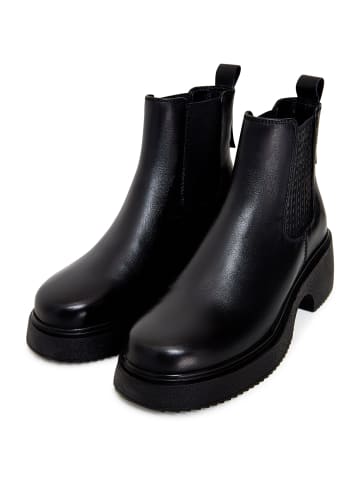 CESARE GASPARI Leder Plateau-Stiefeletten in Black