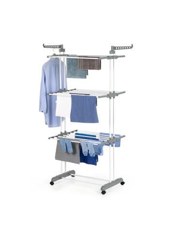 EASYmaxx Wäscheständer 3 Etagen klappbar 76x50x172cm grau grau