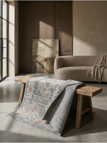 KADIMA DESIGN Outdoor-Teppich Orientalisch pflegeleicht Balkon Terrasse Outdoor Garten in Grau