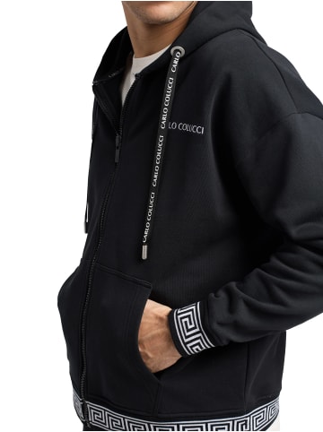 Carlo Colucci Kapuzensweatjacke De Pellegrin in Schwarz