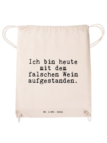 Mr. & Mrs. Panda Sportbeutel Ich bin heute mit... mit Spruch in Creme