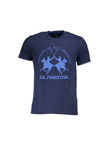 La Martina Blaues Baumwoll-T-Shirt