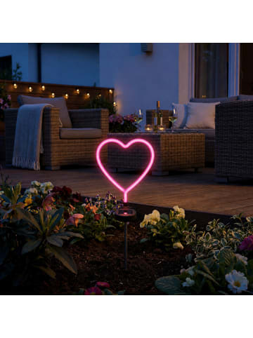 MARELIDA LED Solar Gartenstecker Herz H: 72cm in pink