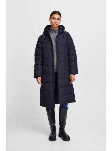ICHI Steppmantel IHZELANO JA2 - 20119188  Langgeschnittene Steppjacke mit Kapuze in Blau