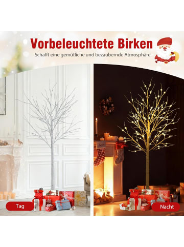 COSTWAY LED Lichterbaum 3er Set in Weiß