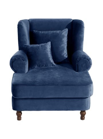 58 aufm Kessel XXL Sessel inkl. Kissen Karley Samtvelours dunkelblau