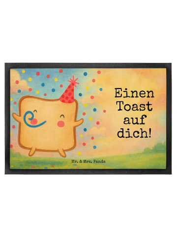 Mr. & Mrs. Panda Schmutzmatte Toast Party Design mit Spruch in Weiß