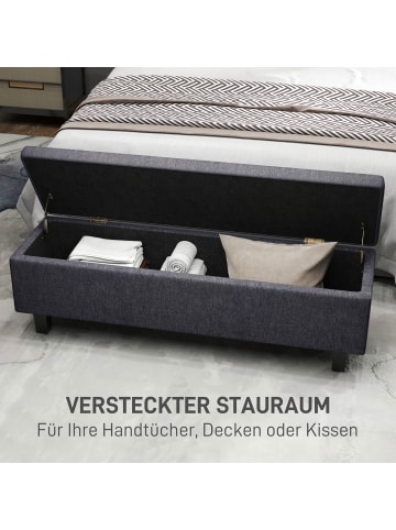 HOMCOM Sitzbank-138L x 40B x 45H cm-Dunkelgrau