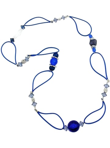 Gallay Kette blau transparent silberfarben Vollgummi blau 90cm in blau