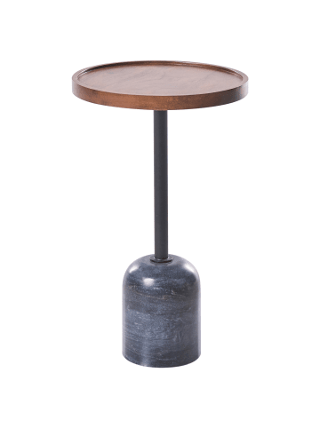 Beliani Beistelltisch RAINY in Schwarz/Braun - (W) 30 x (H) 50 x (L) 30 cm