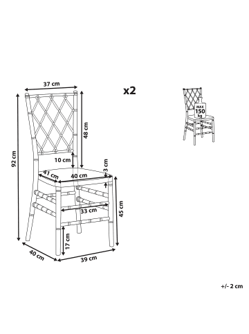 Beliani 2er-Set Bankettstuhl CLARION in Transparent